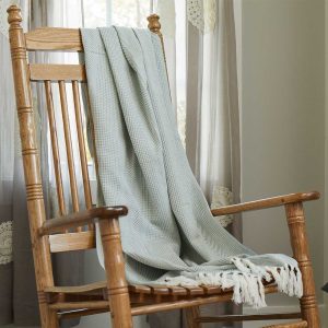 Cotton Woven Jacquard Throw - Green