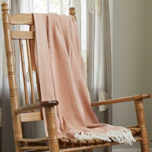 Cotton Woven Jacquard Throw - Pink