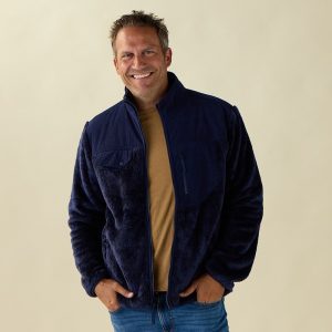 Blue Corduroy and Polar Fleece Zip Jacket
