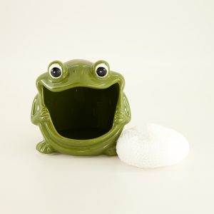Stoneware Frog Scrubby Holder with Scrubby