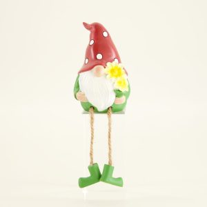 Gnome with Flower Shelf Sitter
