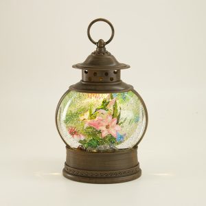 Hummingbird Lantern Glitter Globe