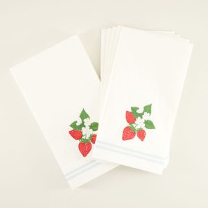 Strawberry Print Dinner Napkins