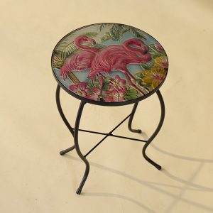 Glass Flamingo Side Table