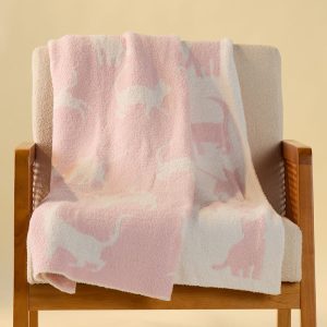Cat Pattern Knit Throw