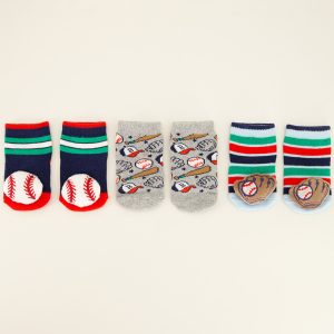 3 Pack Baseball Rattle Sock Set