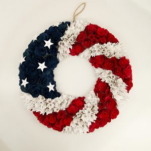 Patriotic Shaved Wood Wreath