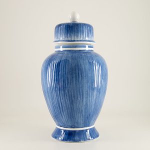 Blue Floral Jar with Lid