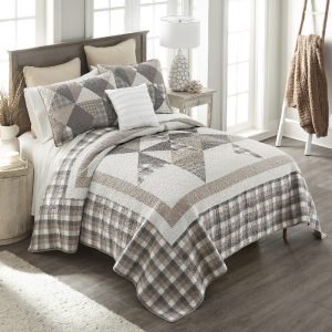 Donna Sharp Smoky Star 3 Piece Cotton King Quilt Set